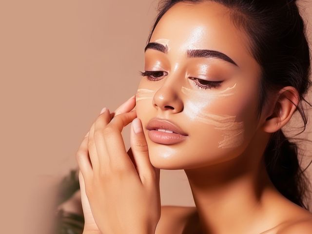 Close-up of facial skin with uneven tone and pigmentation